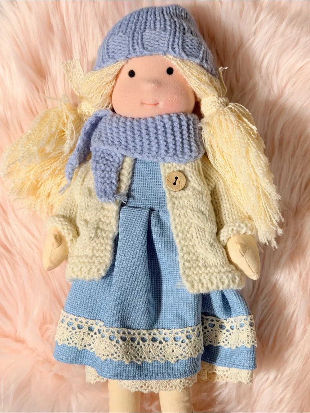 Model #19 Handmade Cloth Doll with Knit Jacket